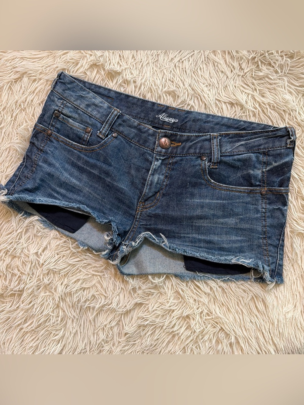 Always Blue Distressed Denim Cutoff Shorts vintage